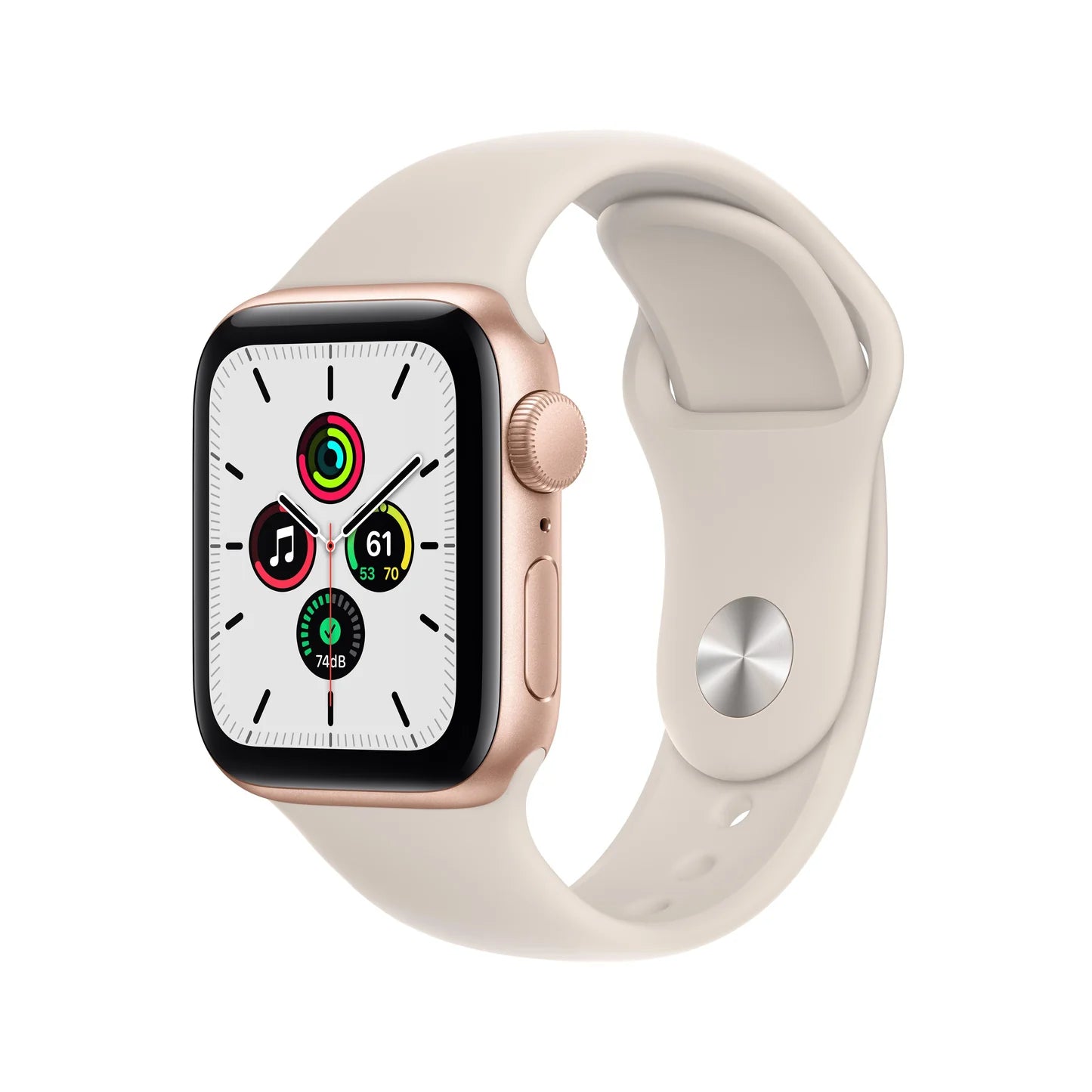 Apple Watch Series SE 1st Gen (2020) - GPS + Cellular - 40mm - Starlight Aluminum With Gold Sport Band
